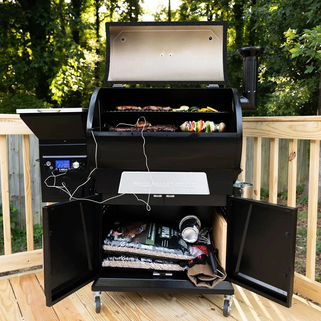 Z Grills 700D4E WIFI Wood Pellet Grills & Smoker with PID Controller, 697 sq. in Cooking Area with Bluetooth Smart PID