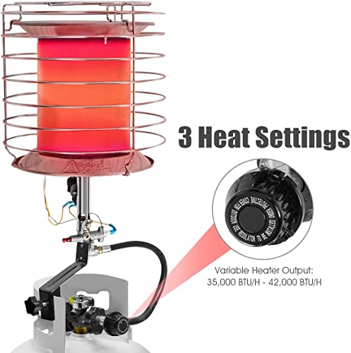 S AFSTAR 35,000-42,000 BTU Tank Top Propane Heater, Portable Propane Heater w/Tip-over Switch & Safety Shut-off