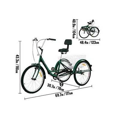 Vevor 26 in. 7-Speed 3-Wheel Adult Tricycle - Sports Supplies Online Store