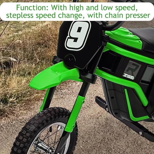Electric Dirt Bike for Kids, 24V 350W Kids Electric Motorcycle, 3-Speed Modes & Up to 14.29 MPH, Metal Suspension Safe and Shock Proof