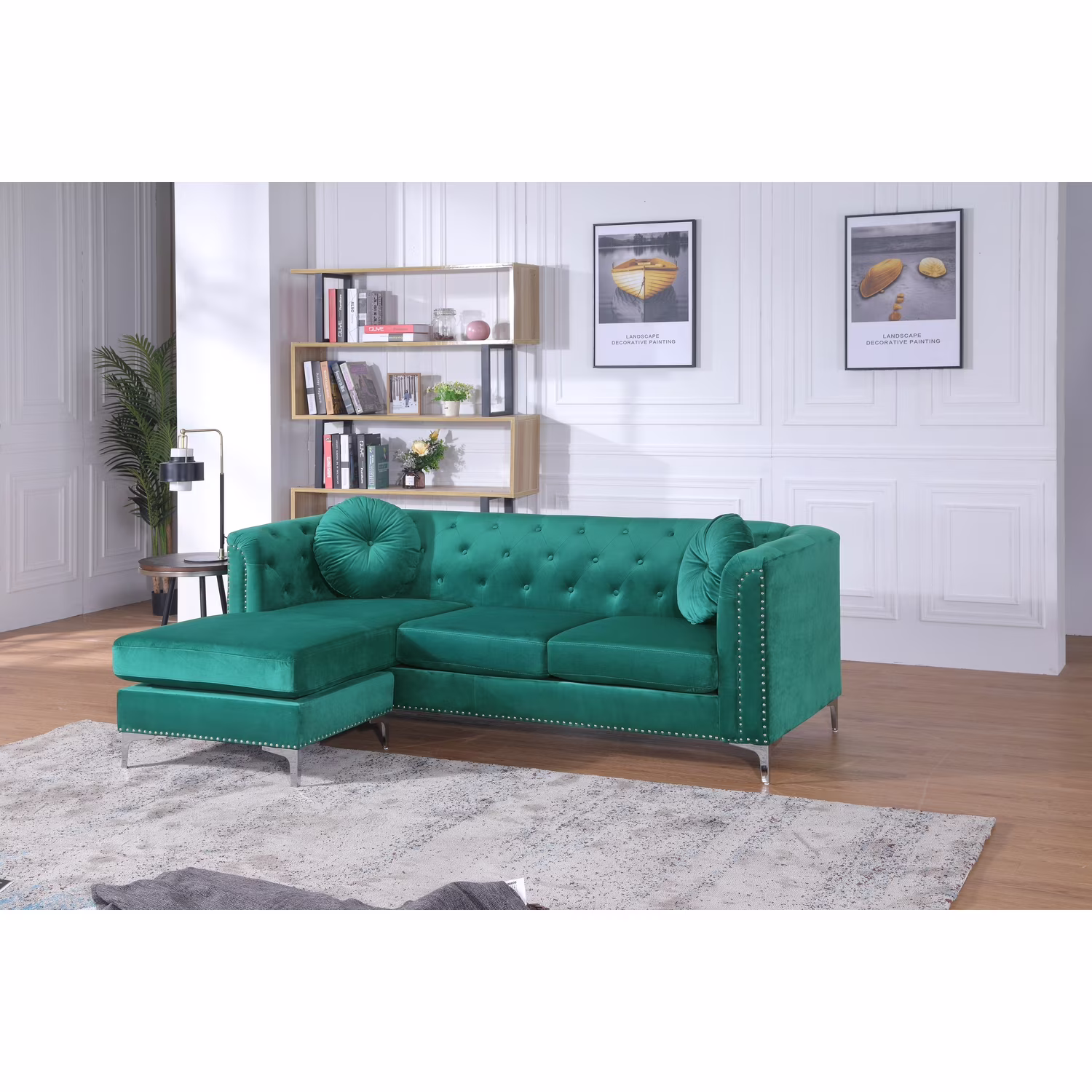 Homestock Coastal Craftsman G895B-SC Sofa Chaise ( 3 Boxes ) , Green