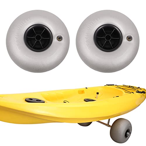 2 Pcs Kayak Beach Balloon Wheels 10" Universal eplacement Sand Tires Sand Wheels Beach Wheels for Kayak Canoe SUP Paddle Board