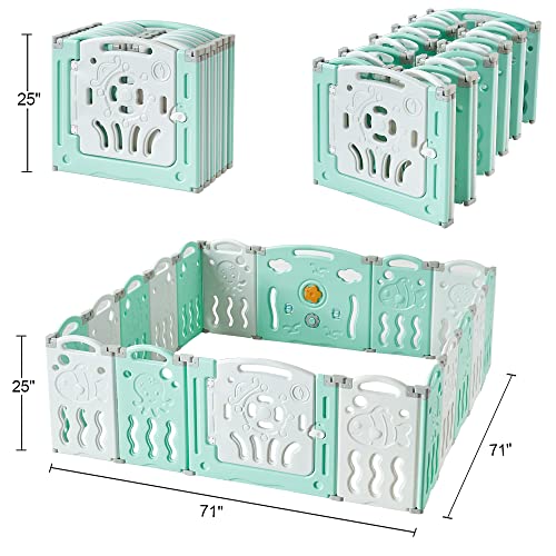 Albott Baby Fence Foldable Toddler Playpen Kids Safety Play Center Yard Baby Playpen, Adjustable Shape
