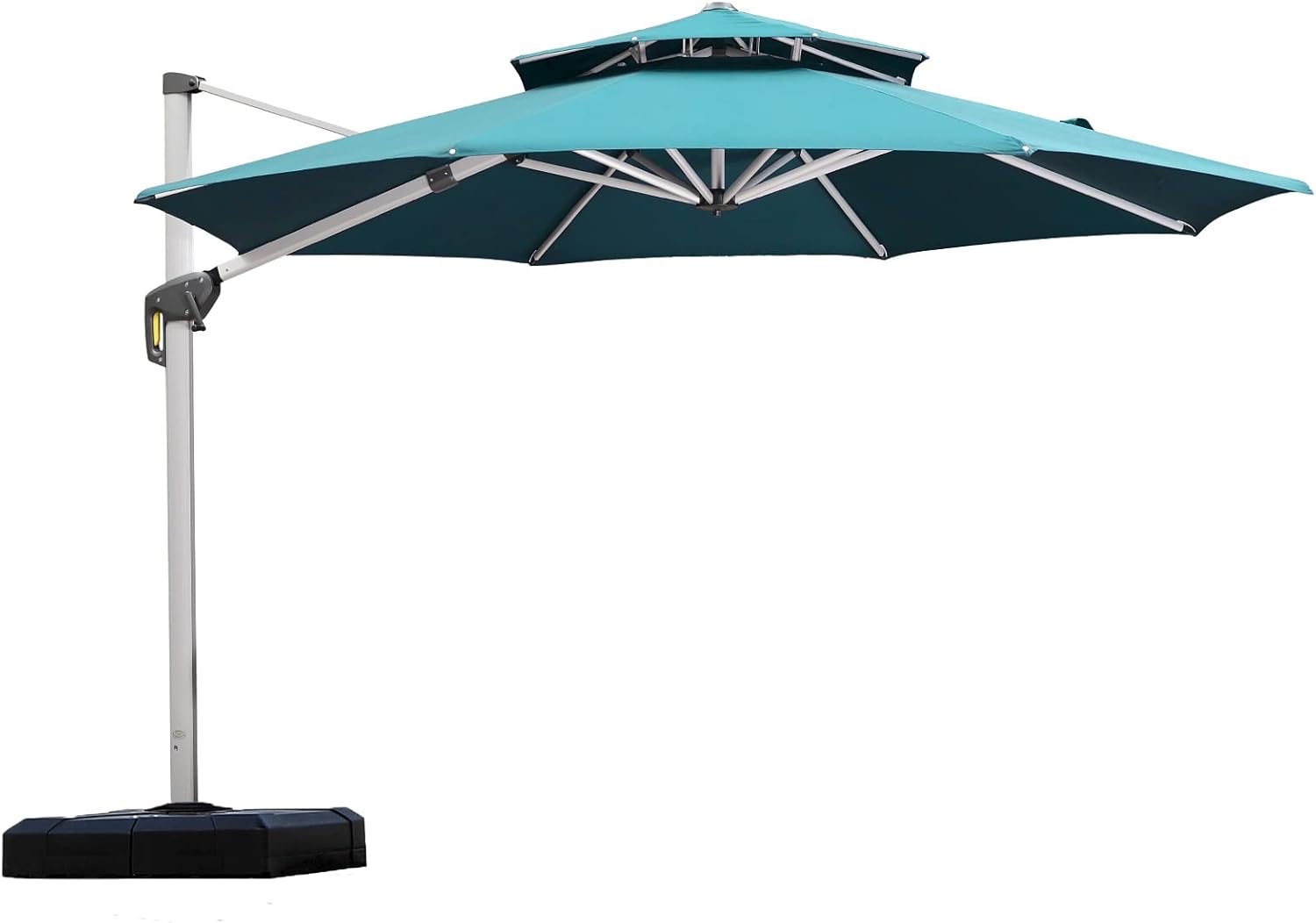 PURPLE LEAF 11 Feet Patio Umbrella Outdoor Round Umbrella Large Cantilever Umbrella Windproof Offset Umbrella Heavy Duty Sun Umbrella for Garden Deck