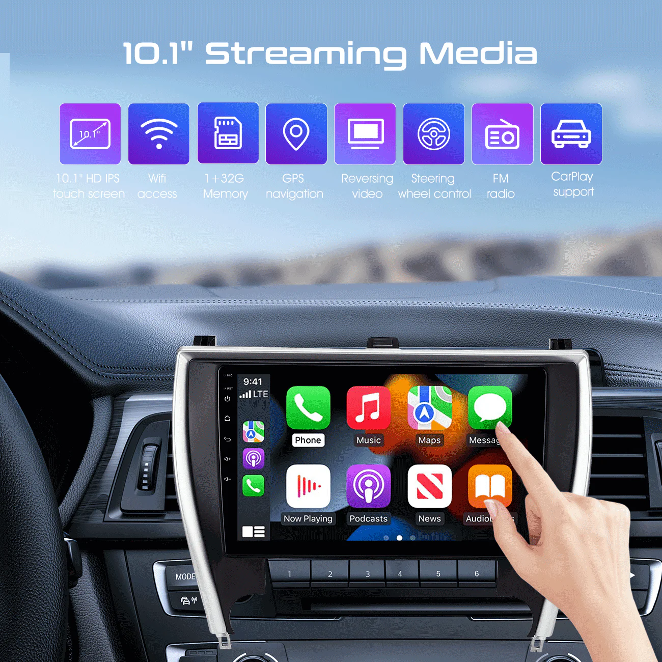 For 2015-2017 Toyota Camry 10.1in Carplay Android 12 Car Stereo Radio GPS Navi
