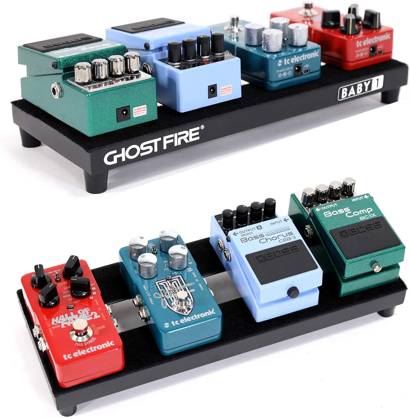 Ghost Fire Guitar Pedal Board Aluminum Alloy Effect Pedalboard with Carry Bag,V series (V-BABY MAX（Deluxe Edition）)