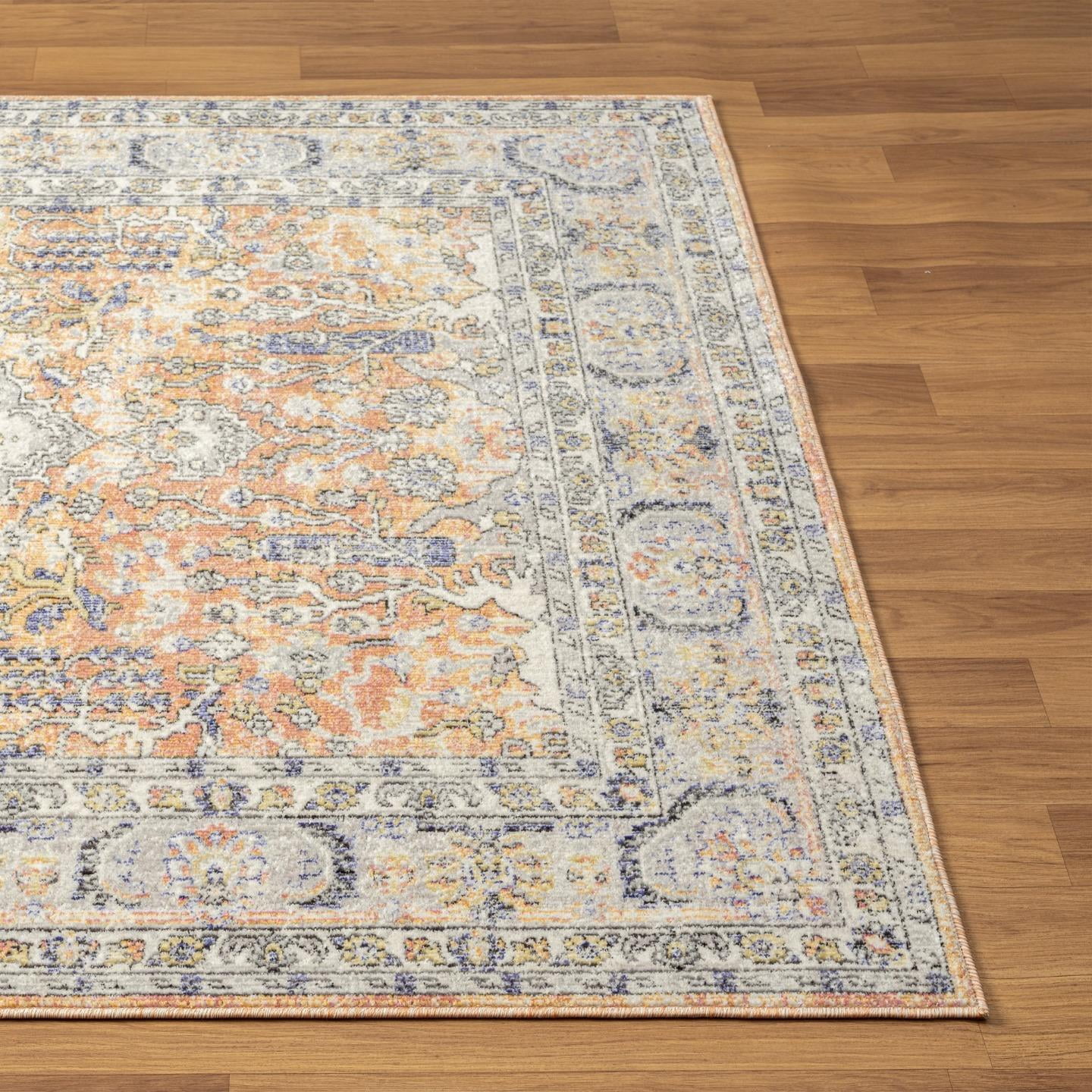 Luxe Weavers Bohemian Non-Shedding Floral Oriental Area Rug 8x10 Orange