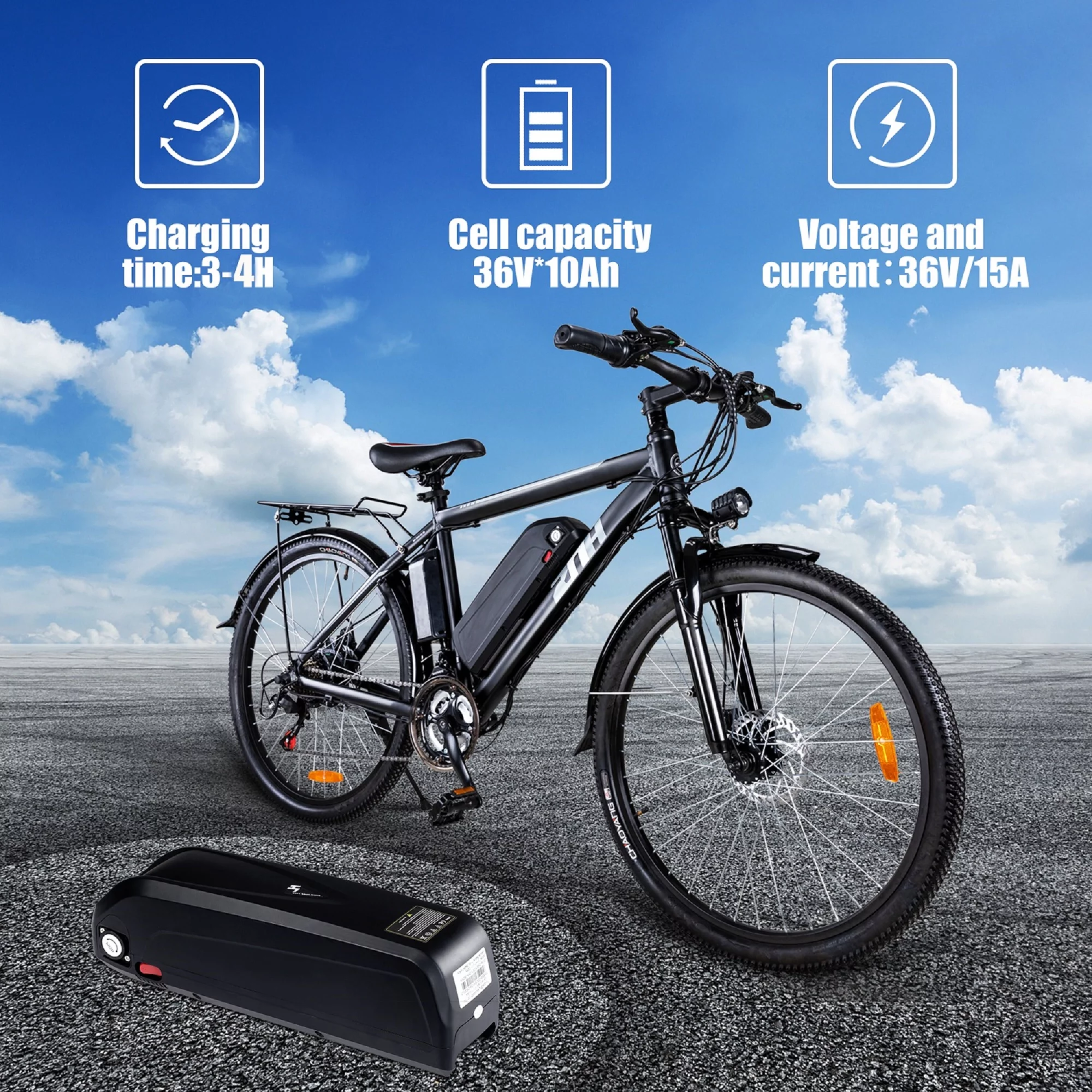 Electric Bike 350W Electric Mountain Bike 21-Speed Shifter Adult Ebike Electric Bicycle for Men Women 36V/10Ah Battery with 3 Working Models, Black