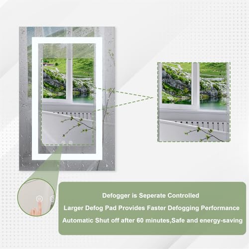 WELLFOR 30" X 30" LED Medicine Cabinet with Mirror for Bathroom, Medicine Cabinet with Lights, Bathroom Mirror with Storage, Double Opening Doors
