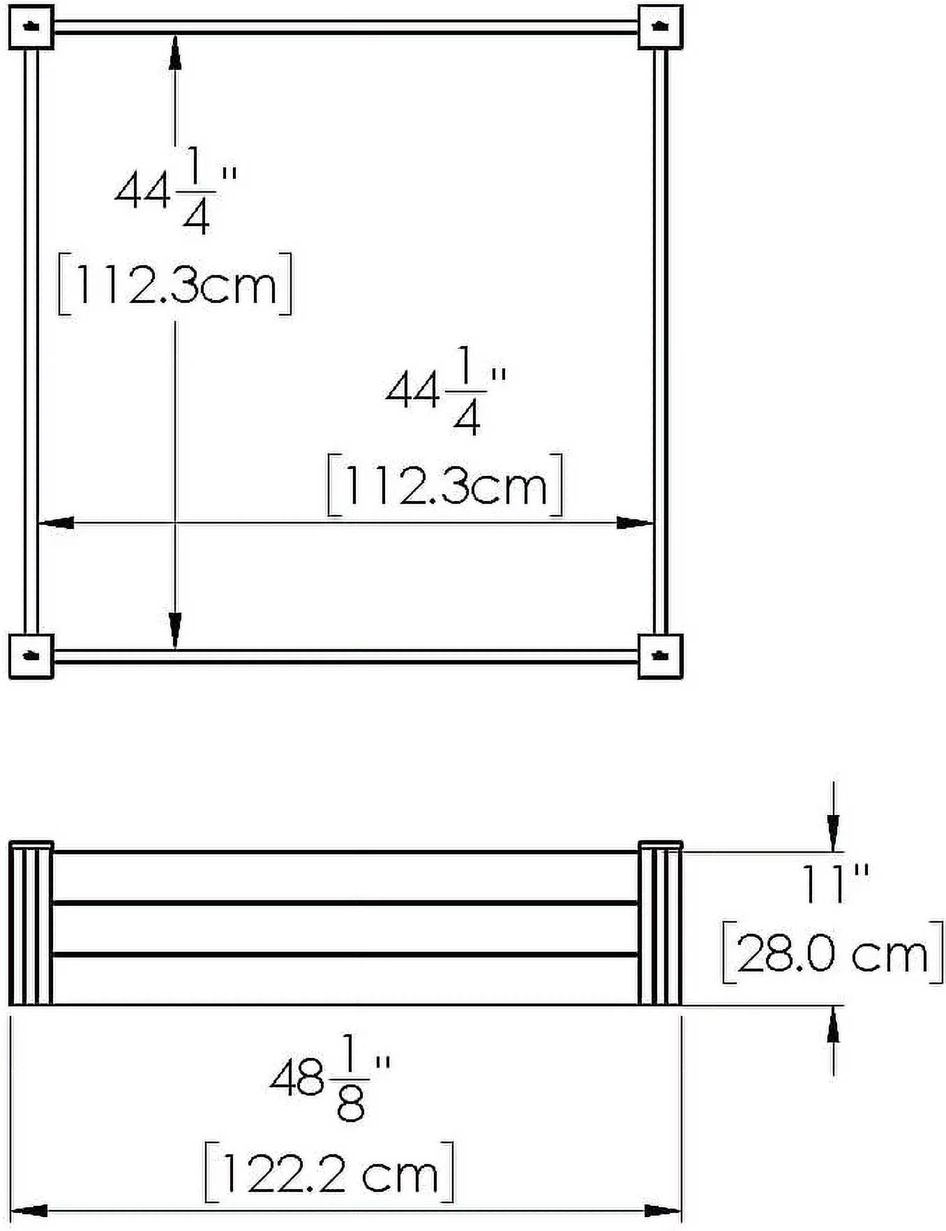 Vita Classic 4 ft x 4 ft x 11 in White Vinyl Raised Garden Bed, VT17108 - Curated Treasures Market