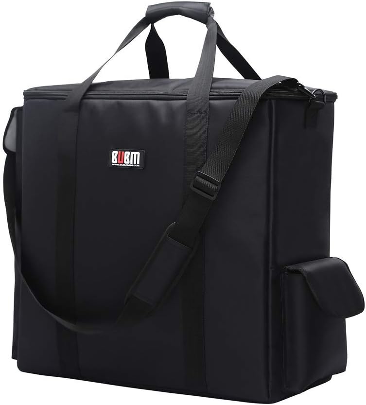 BUBM Desktop Computer Carrying Case, Padded Nylon Carry Tote Bag for Transporting Computer Tower PC Chassis,Monitor(Up to 27 inch),Keyboard