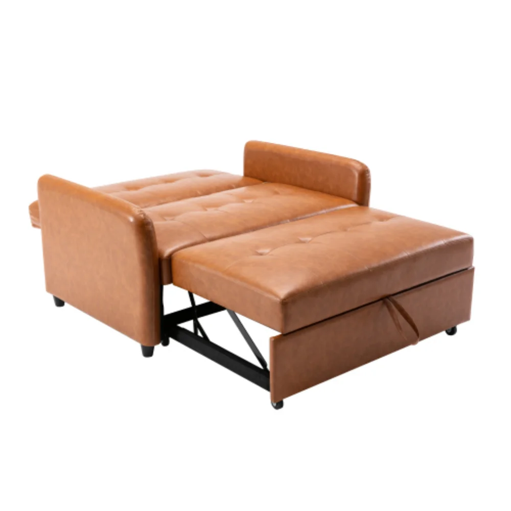 51" Convertible Sleeper Bed, Adjustable Oversized Armchair with Dual USB Ports for Small Space