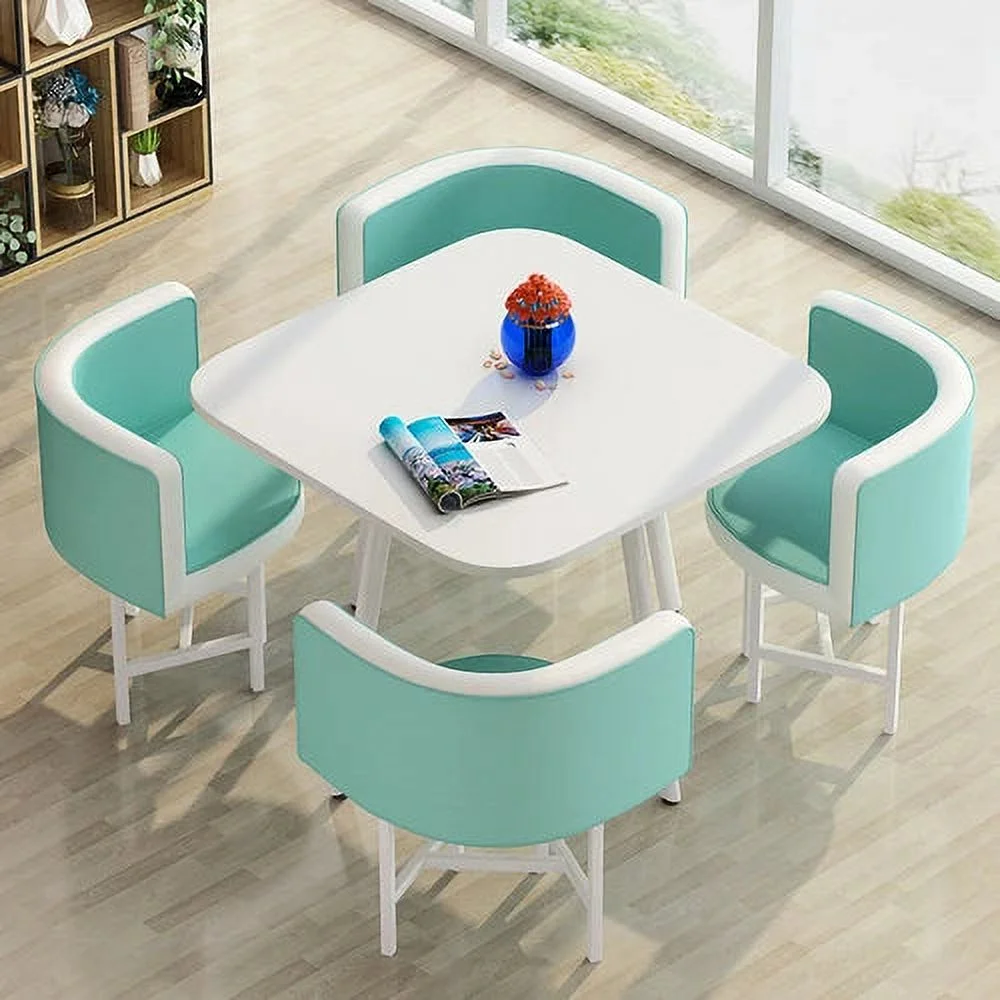Dining Table Set 4 Chairs Office Reception Seat Suits Negotiation Table Casual Visitor Round Table Visitor Office Desk Chair Set
