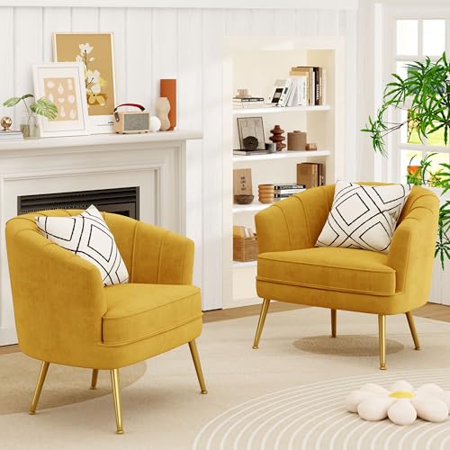 Andeworld Velvet Accent Chair, Upholstered Modern Single Sofa Side Chair
