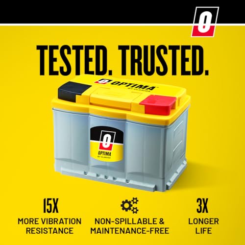 OPTIMA Batteries High Performance DH7 YellowTop Dual Purpose Sealed AGM Car, Truck and SUV Battery, 880 CCA, Maintenance Free, Versitile Mounting