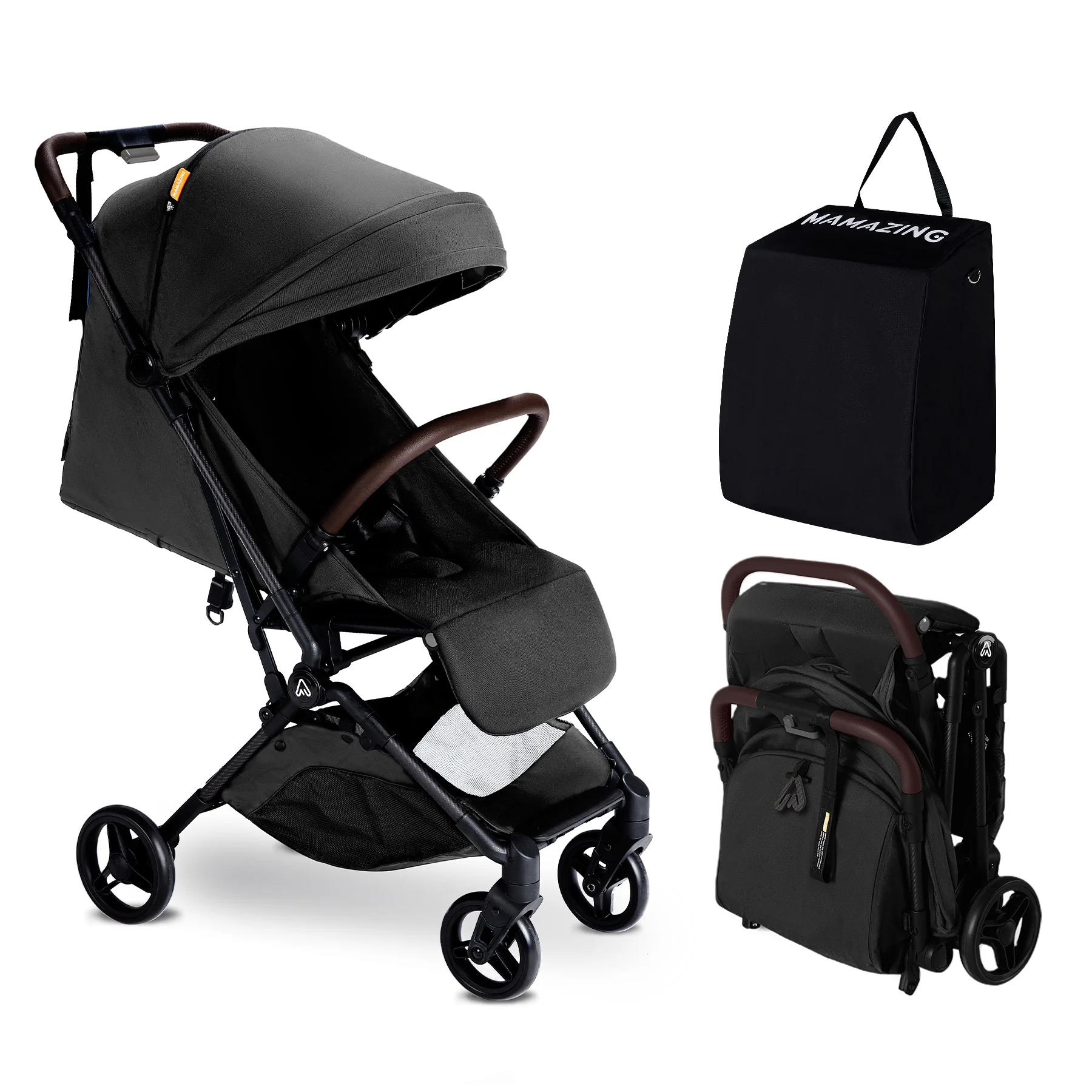 Mamazing Light Weight Baby Stroller, 11.5 lb Ultra Air Light Weight Foldable Carbon Fiber Baby Travel Compact Stroller for Plane