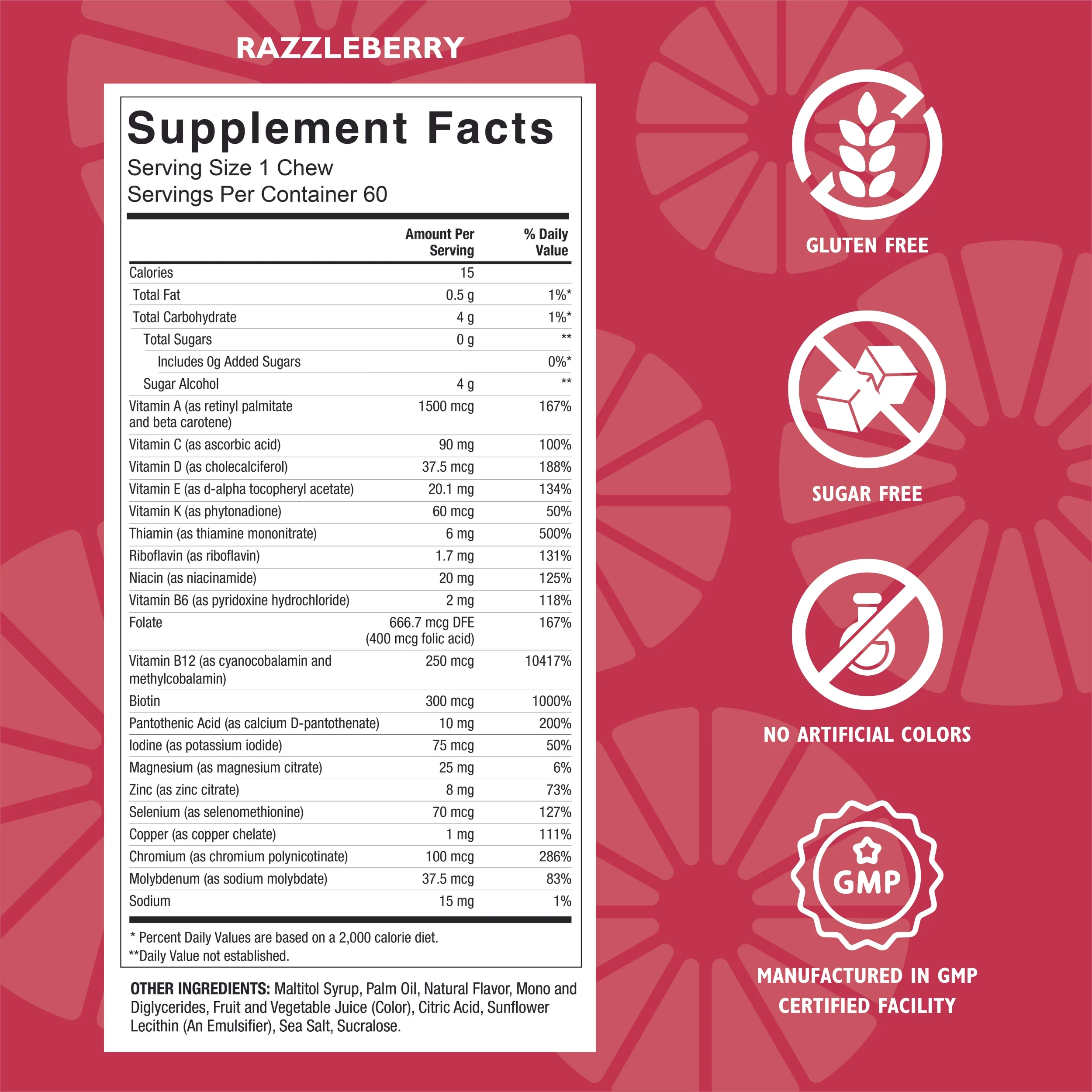 Celebrate Vitamins Bariatric Multivitamin Soft Chews, Razzleberry/Strawberry/Orange, 180 count