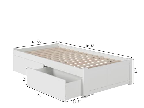 AFI Concord Platform Bed with Footboard & Storage Drawers