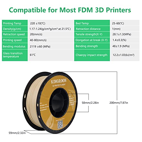 Kingroon PLA 3D Printer Filament, 12Rolls, Dimensional Accuracy +/- 0.03 mm, 12kg Spool(26.4lbs)