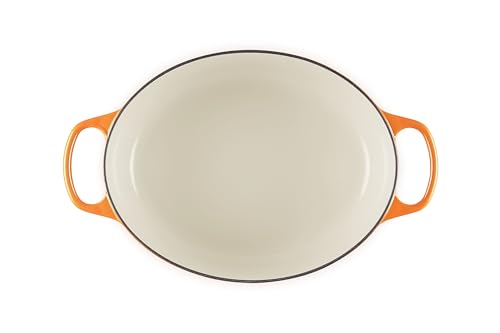 Le Creuset Enameled Cast Iron Signature Oval Dutch Oven, 15.5 qt., Flamme Doree with Crucible Knob