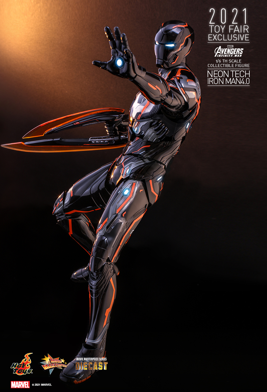 Iron Man Neon Tech Avengers Infinity War 4.0 MMS Diecast 1/6 Scale Hot Toys Exclusive Figure