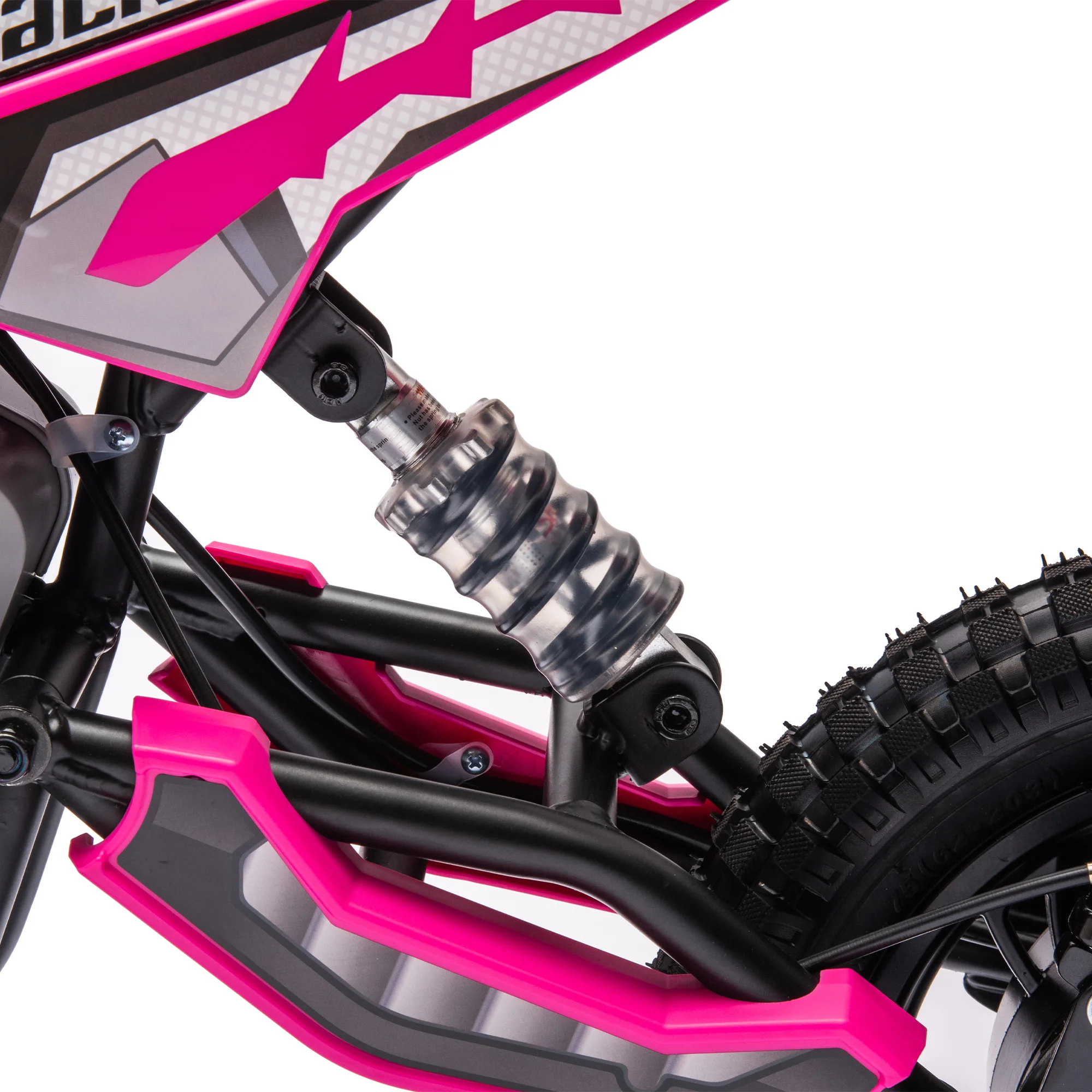 BISHE 24V Advanced Electric Dirt Pink Bike for Age 6+ Up to 50 Minutes Continuous Ride Time, Electric Motocross Hand-Operated Dual Brakes