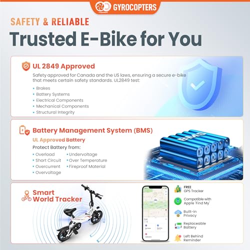 Frost Electric Bike for Adults | UL2849 Safe Folding Ebike 350W Brushless Motor | 14-inch Tires Compact Bike | Speed up to 25kmph/15.5mph 36V Battery