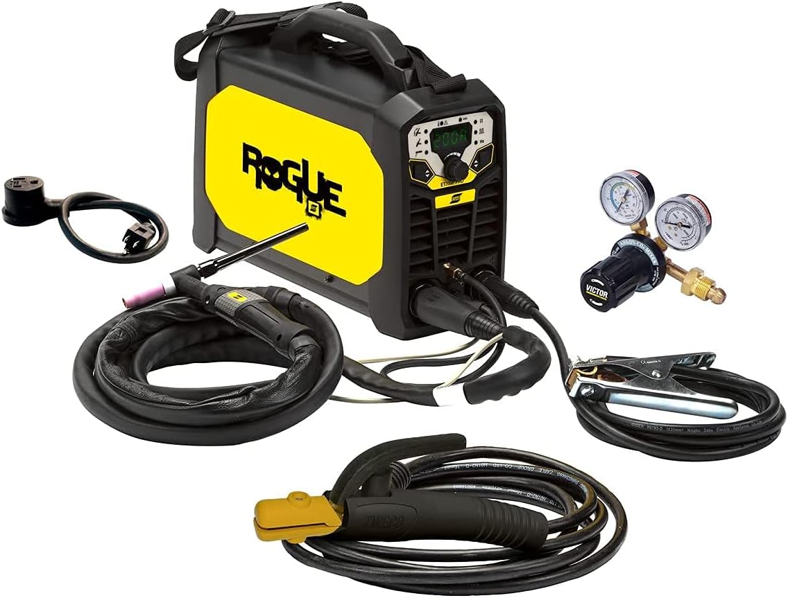 ESAB 0700500073 ROGUE ET 200IP PRO TIG and Stick Welding System, High Frequency Start, IP23S designed, Compact, Lightweight, Power Factor Control