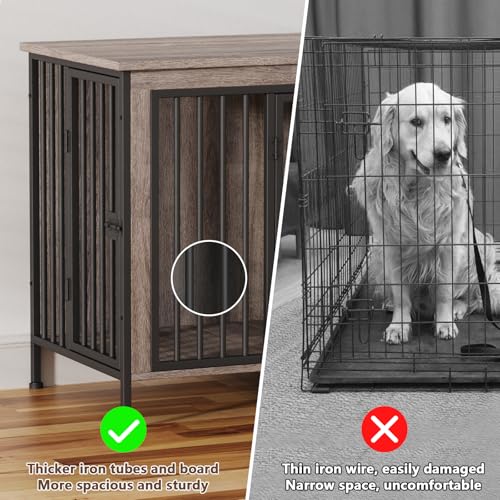 EasyCom 39.96" XL Wooden Large Dog Crate Furniture for Medium and Large Breed