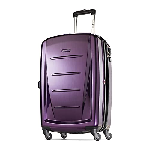 Samsonite Winfield 2 Hardside Expandable Luggage with Spinner Wheels, Brushed Anthracite, Checked-Large 28-Inch