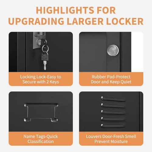 6 Doors Metal Lockers for Employees 72" H Storage Cabinet Lockable Locker with Shelves Steel Storage Locker for Gym School Office Home Requires
