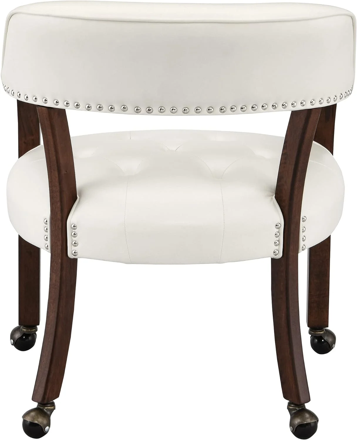 Dining Chairs With Casters And Arms, Rolling Dining Chairs With Wheels, Accent Game Chairs, Solid Wood Caption's Chairs Office Desk Chairs