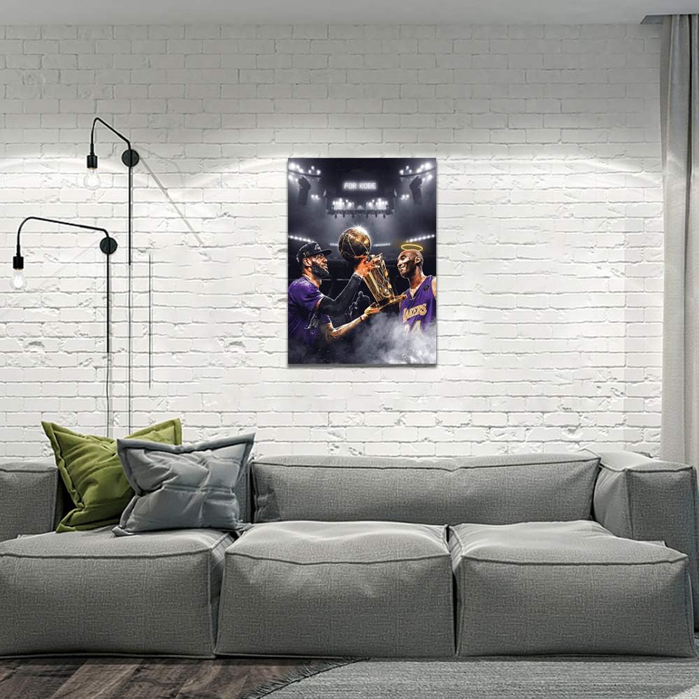 JUSTBR Canvas Wall Art Basketball Players Pictures Painting Sports Posters Artwork Home Decor for Basketball Fan Memorabilia Gifts Living Room