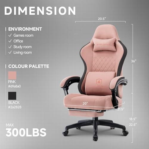 GTPLAYER Office Chair, Gaming Computer Desk Fabric Chair with Footrest