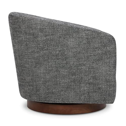 CHITA Swivel Accent Chair, FSC Certified Upholstered Fabric Barrel Chair for Living Room, Fully Assembled, Flax Beige