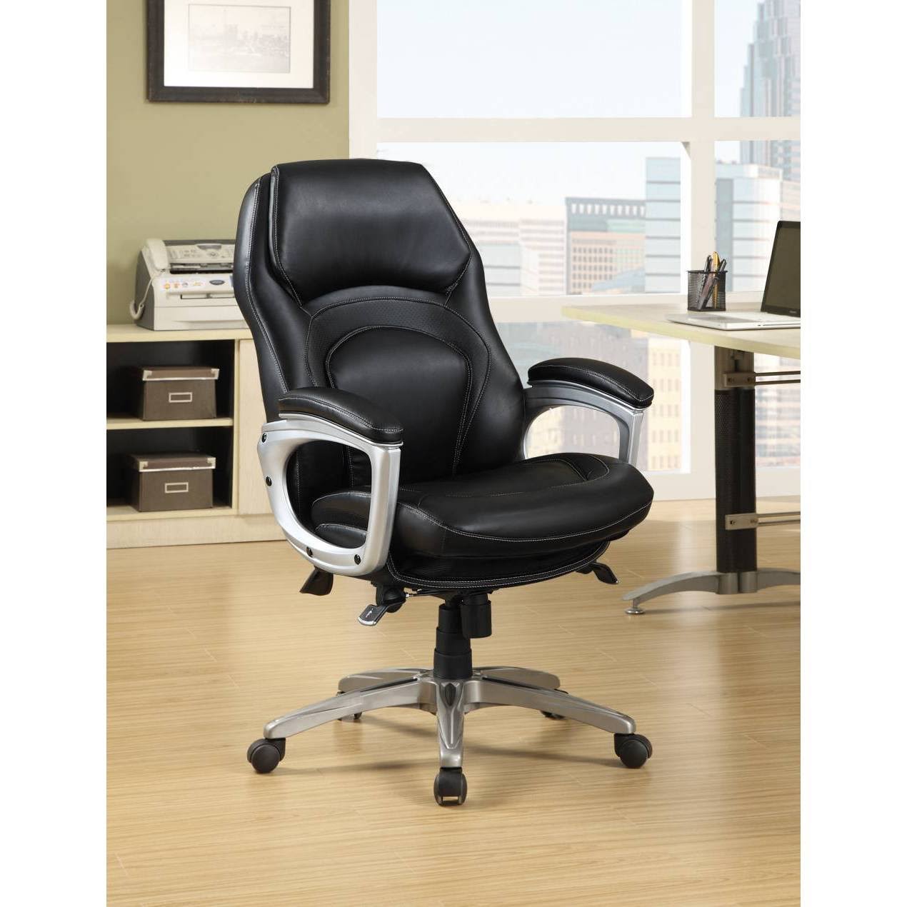 Serta Back in Motion Bonded Leather Health and Wellness Executive Office Chair (Black)