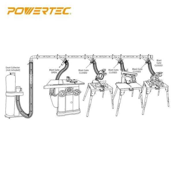 POWERTEC 70304 2-1/2 inch Dust Collection Fittings Network w/ Reducer - Shop Hardware Tools Online Store