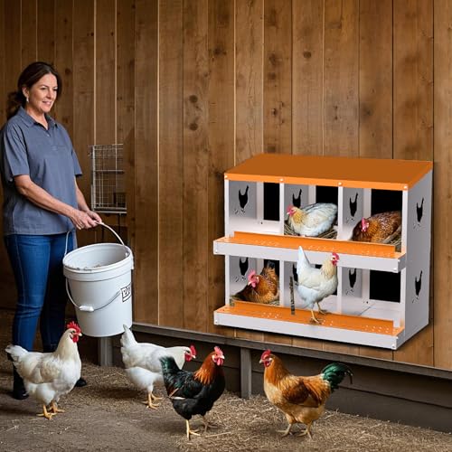 Garvee Chicken Nesting Box with Removable Tray, 8 Compartment Nesting Boxes for Chickens, Easy to Clean and Install