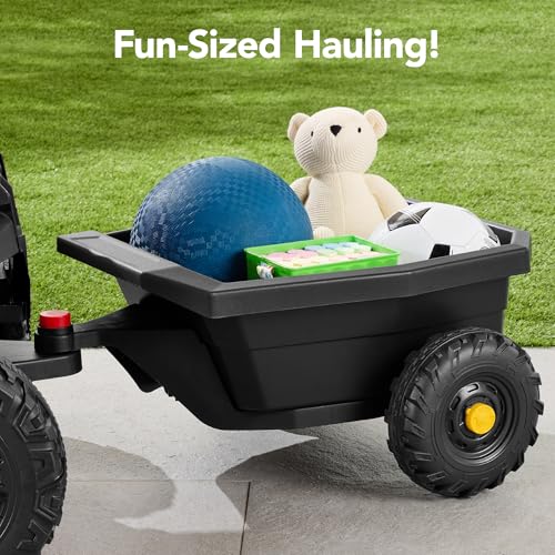 Best Choice Products Kids 12V Electric Ride On UTV Car and Trailer w/Parent Control, LED Lights, 2 Speeds, Bluetooth - Black