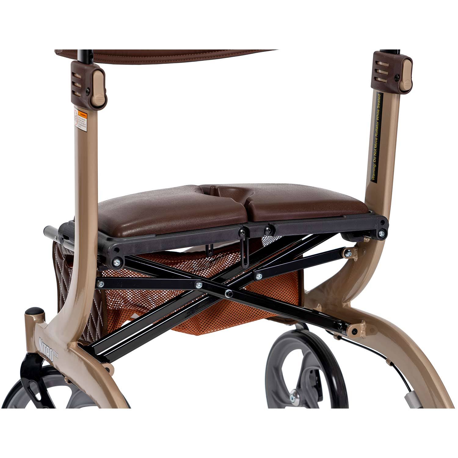 Drive Medical Nitro DLX Euro Style Rollator Rolling Walker, Brown