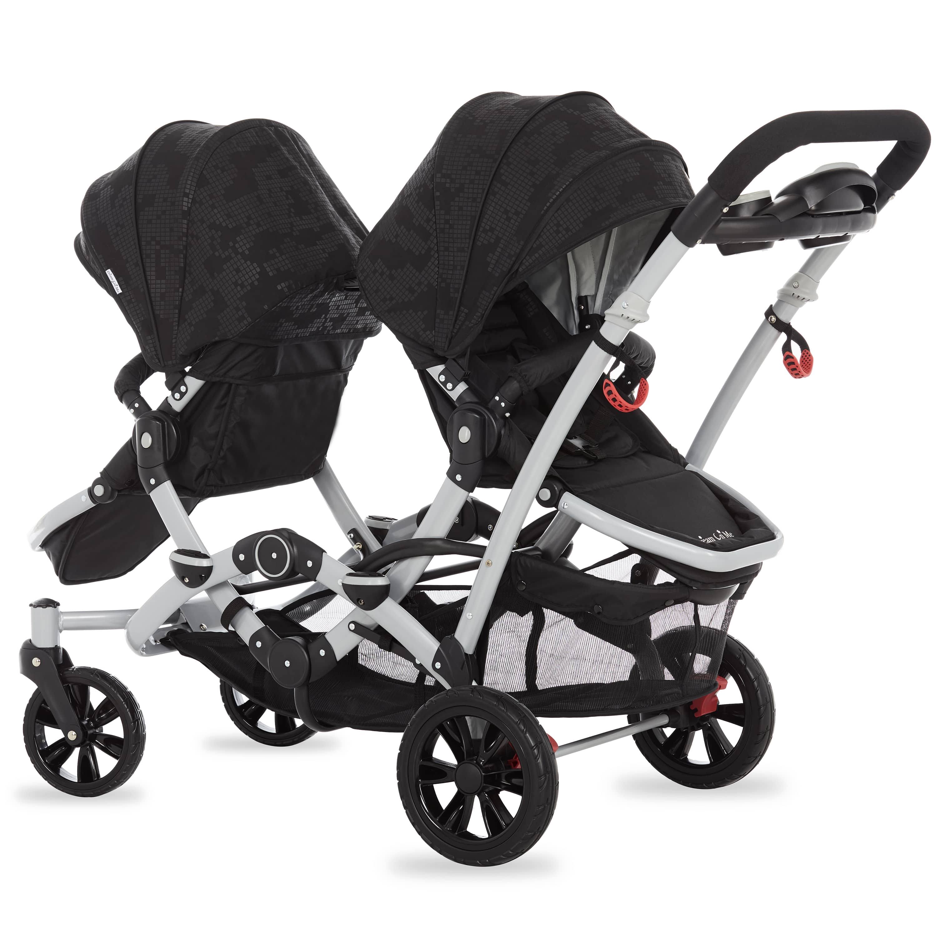 Dream on Me Track Tandem Stroller - Face to Face Edition Black