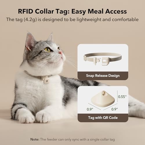 PETLIBRO Upgraded RFID Automatic Cat Feeder, 5G Wi-Fi Automatic Pet Feeder, 3L Auto Cat Feeder App Control with Light Collar Tag