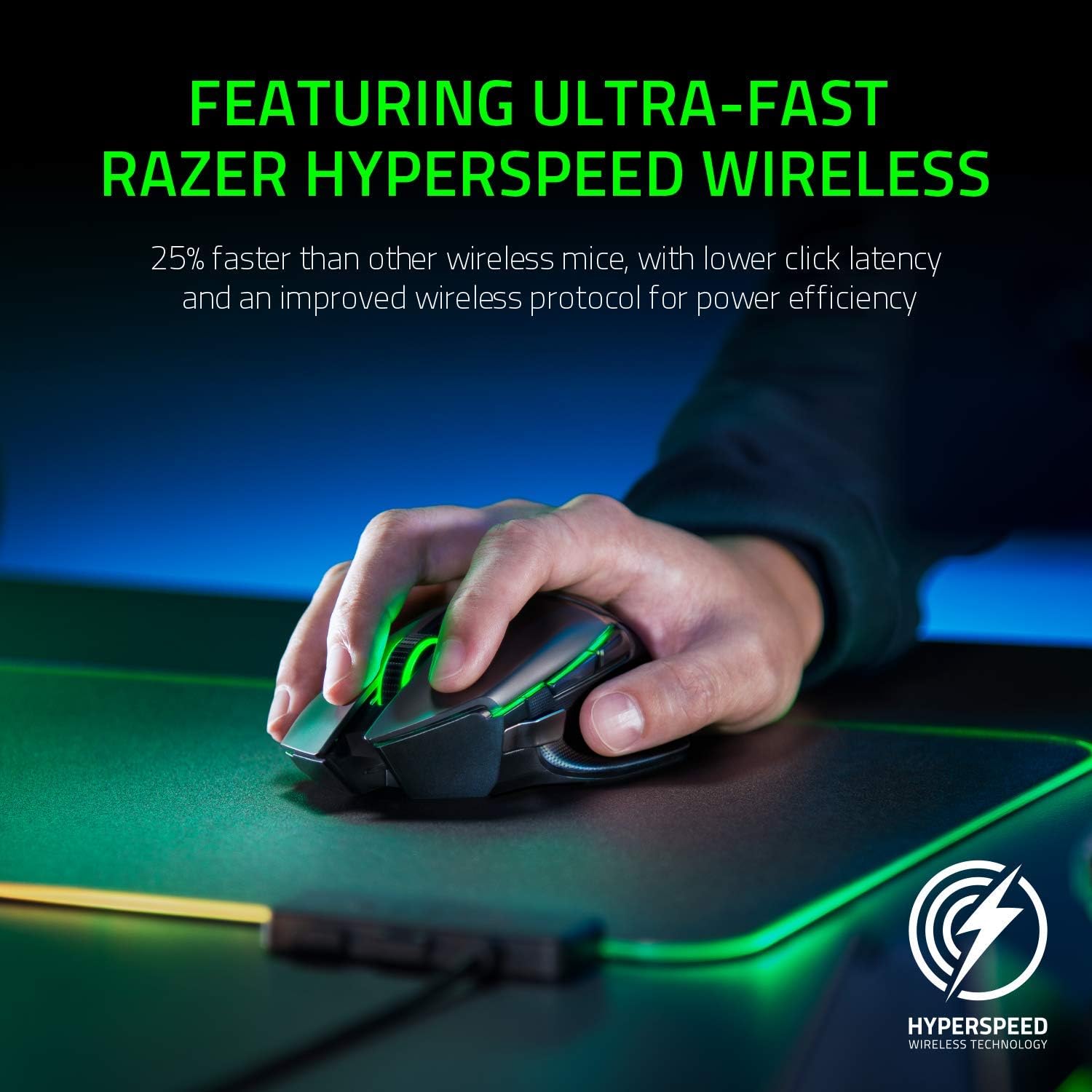 Razer Basilisk Ultimate Hyperspeed Wireless Gaming Mouse: Fastest Gaming Mouse Switch, 20K DPI Optical Sensor, Chroma RGB Lighting