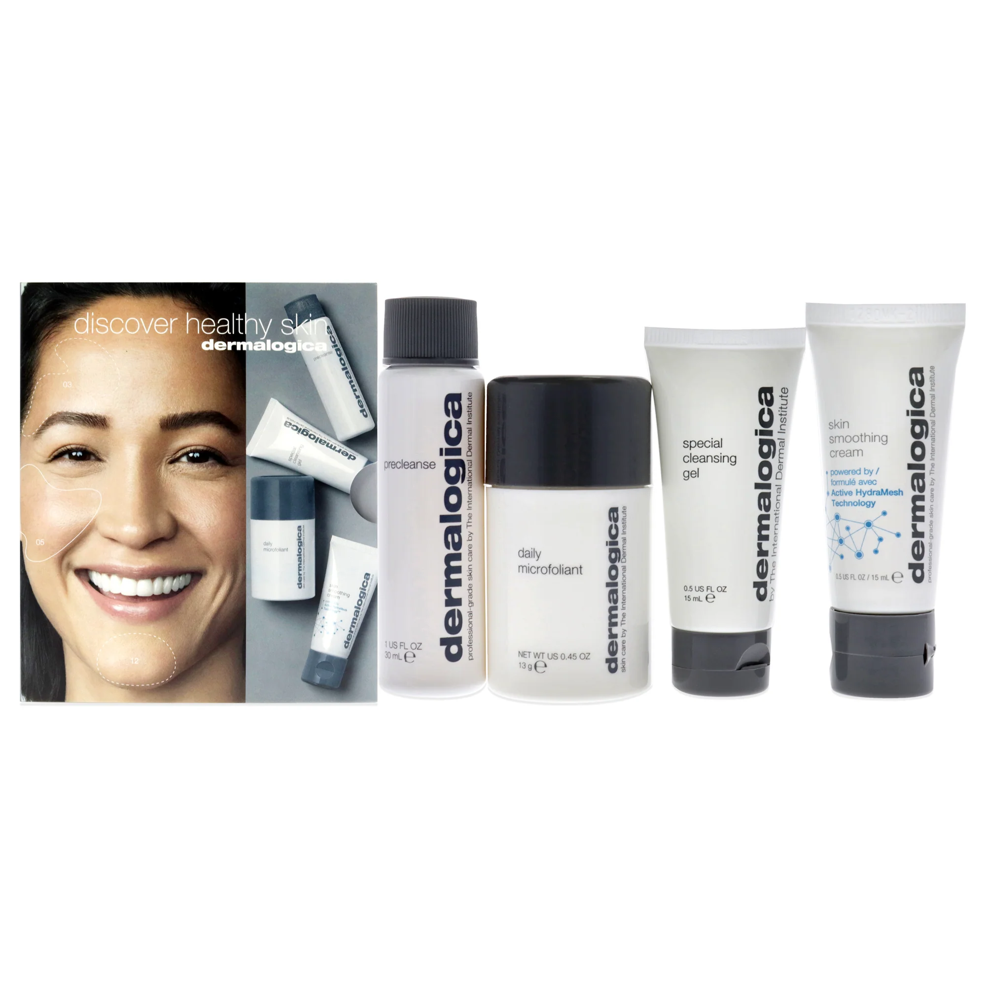 Dermalogica Discover Healthy Skin Kit by Dermalogica for Unisex - 4 Pc 1oz Precleanse, 0.5oz Special Cleansing Gel, 0.45oz Daily Microfoliant