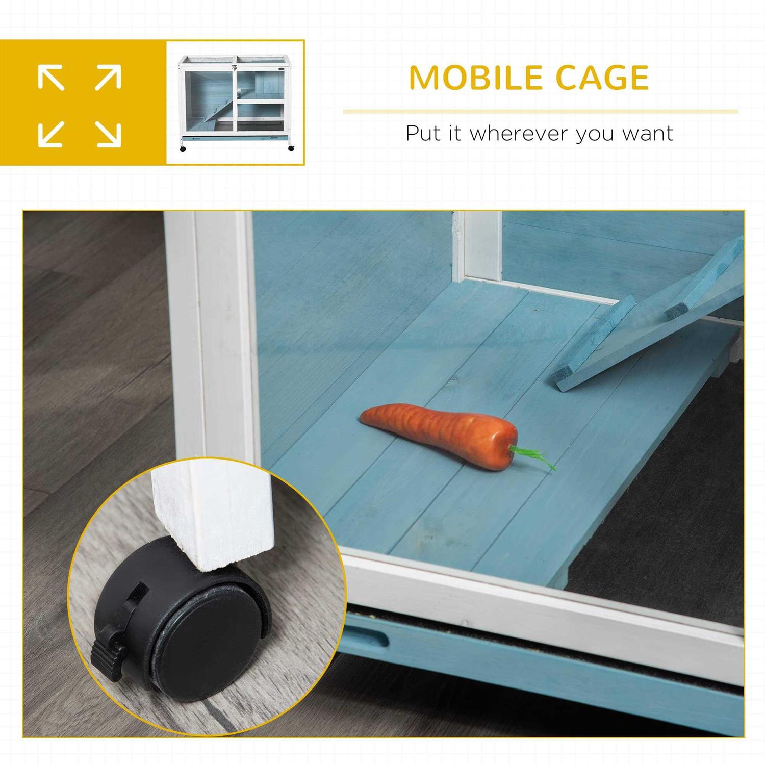 PawHut 2-Story Wooden Rabbit Hutch - Pet Supplies online store