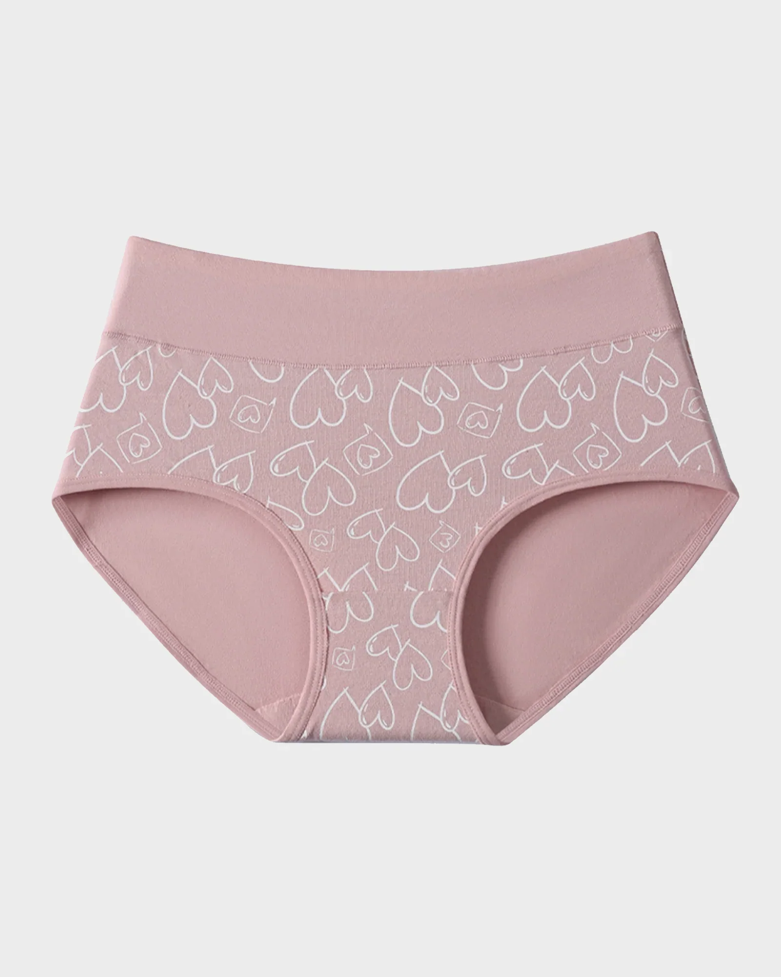 Soft Cotton Heart Print High-Waist Panties (6 Pack)