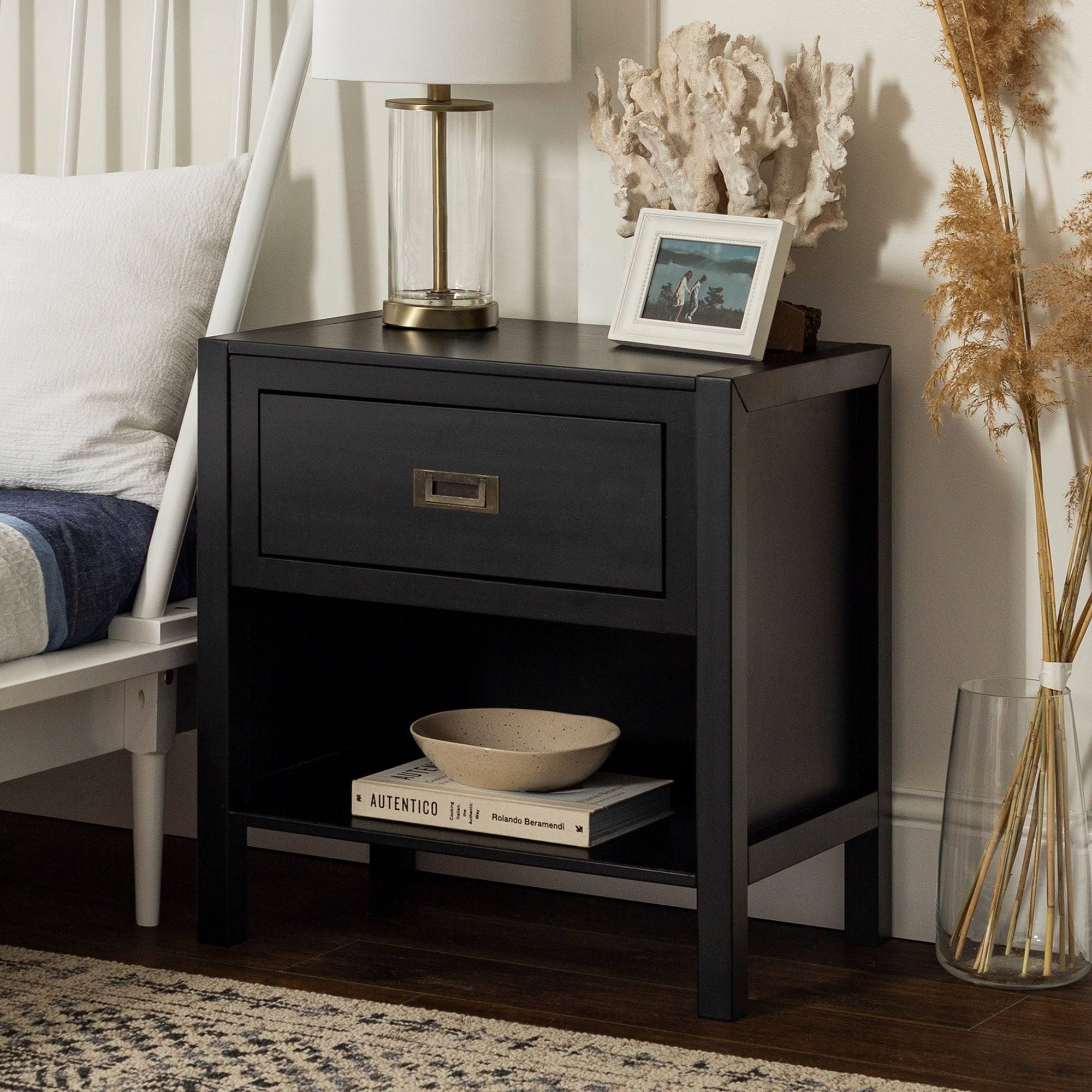 Carson Carrington Modern 1-Drawer Nightstand - Walnut