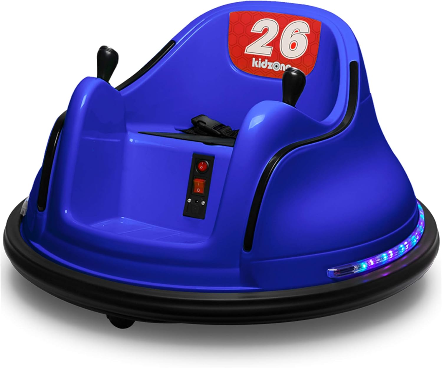 Kidzone DIY Sticker Race Car 6V Kids Toy Electric Ride On Bumper Car Vehicle with Remote Control, LED Lights & 360 Degree Spin, 2 Driving Modes