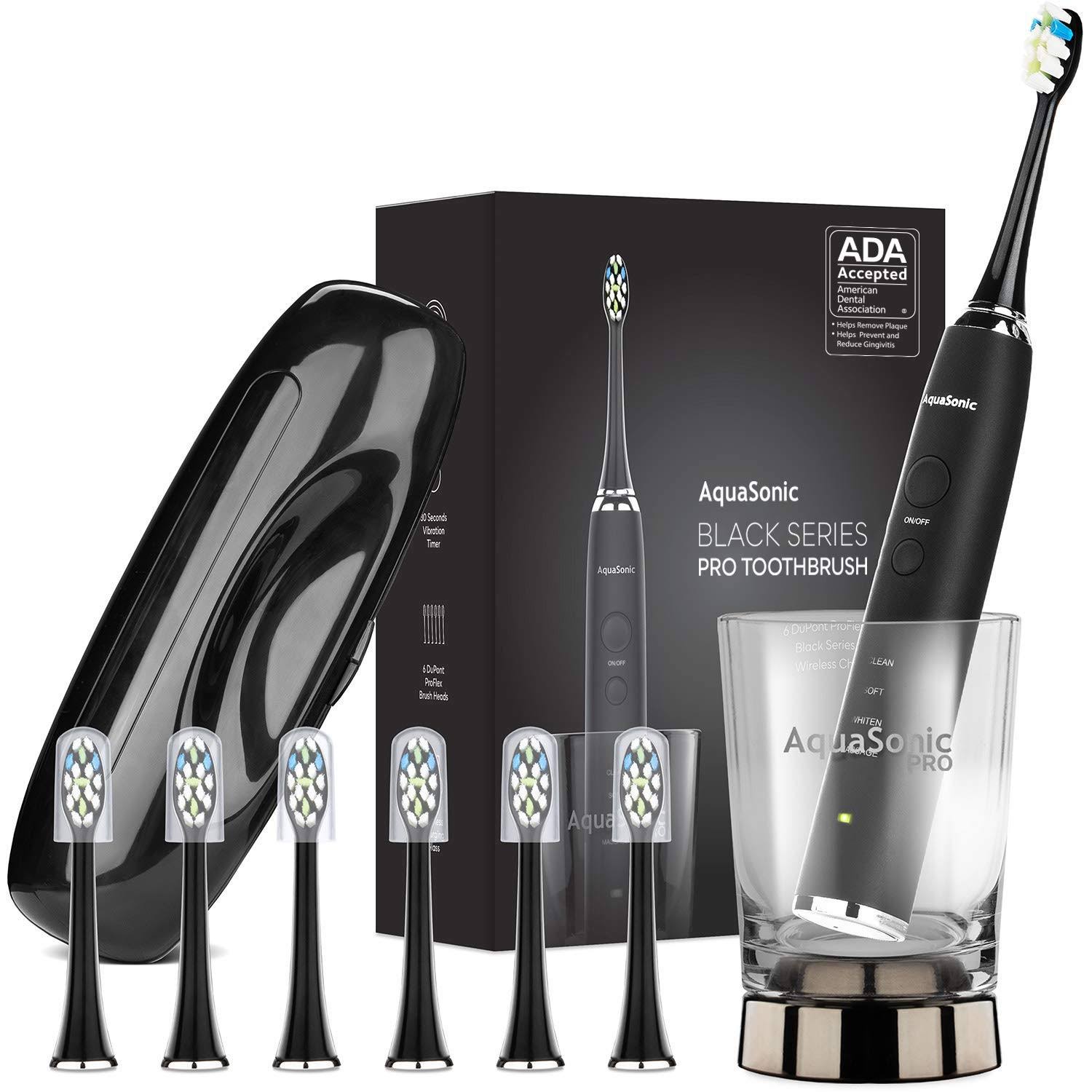 Aquasonic Pro Series Electric Toothbrush - Black - Megean