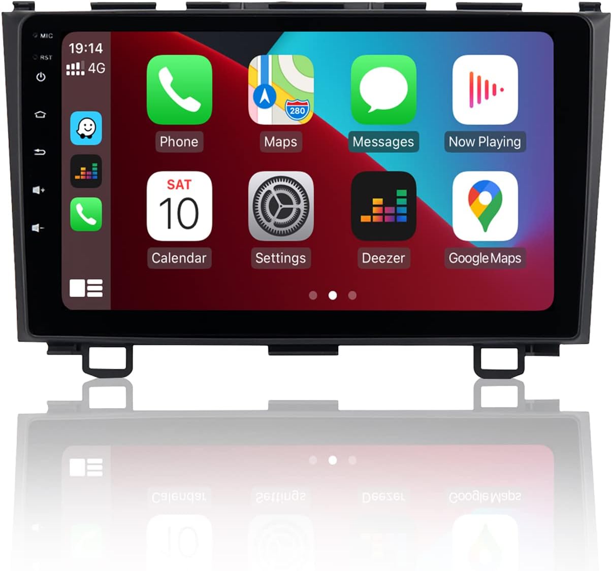 ViaBecs 9" Touch Screen Head Unit Carplay for Honda CRV 2007 2008 2009 2010 2011 Android 10.0 Car Stereo with Bluetooth Support Rear/Front-View